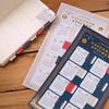 1 Stück 2026 Kalender Goldfolien-Indexaufkleber, 16 Monate Wasserdicht Selbstklebend Lesezeichen Planer Kalenderaufkleber für Scrapbooking