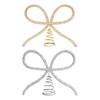 9.8" Rhinestone Bow Tree Topper Gold/Silver Rhinestone Bow Tree Top Ornament for Xmas Holiday