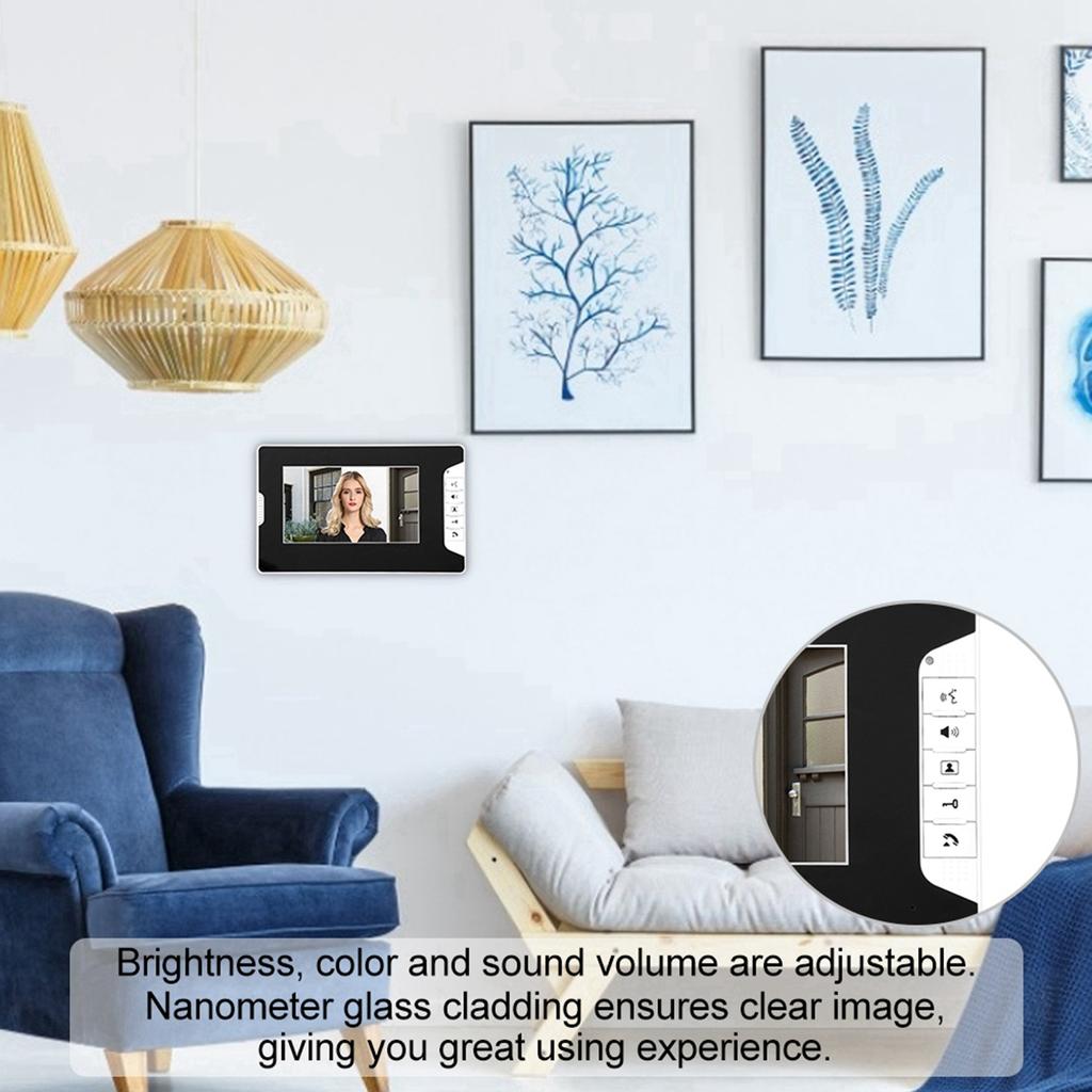 7-palcový video interkomový zvonček s elektronickým zámkom a tlačidlom na otvorenie dverí