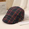Beret men's and women's spring and autumn fashion plaid cap women's British literary forward hat outdoor sun protection hat