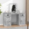 vidaXL Dressing Table with LED Lights Concrete Grey 130x50x132.5 Cm