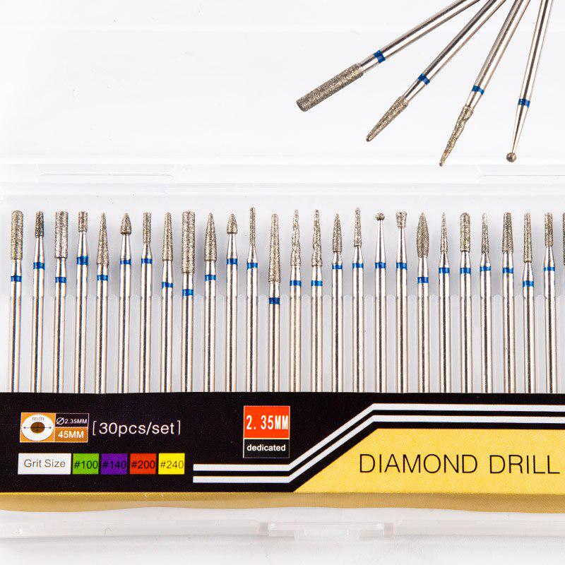 30st rotera diamant nagelborrskärare burr nagelband ren borr för elektrisk maskin manikyr