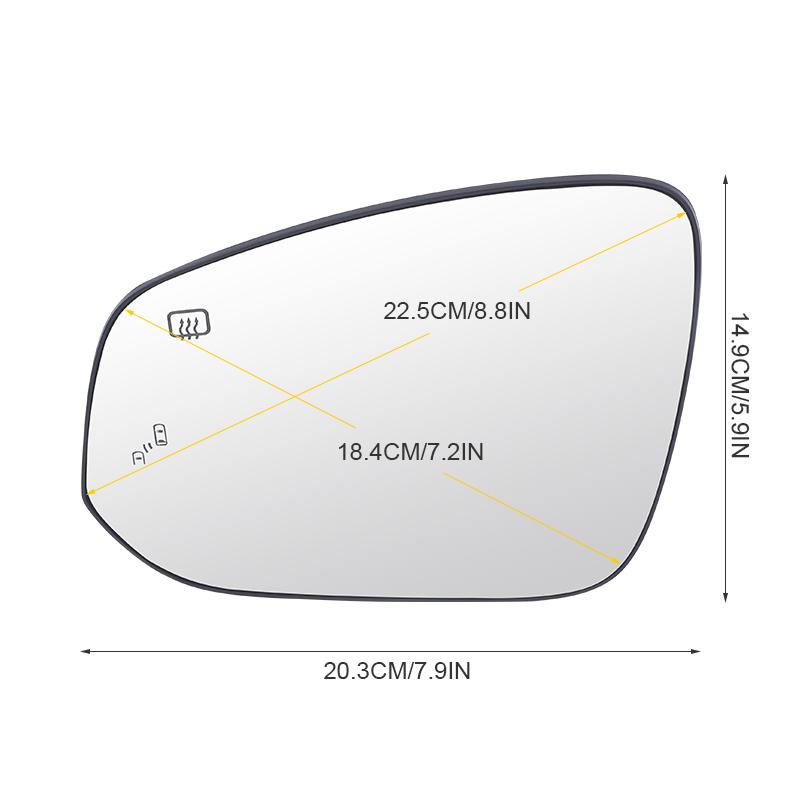 Cristal de Lente de Espejo Retrovisor de Coche con Punto Ciego Calefactado Para Toyota Sienna - Cristal de Espejo Retrovisor 8790708020 TO1324189