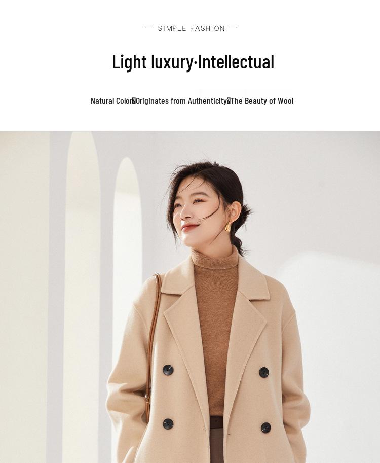 Trench da Donna di Media Lunghezza Doppiopetto in Lana e Cashmere - Collezione Autunno/Inverno