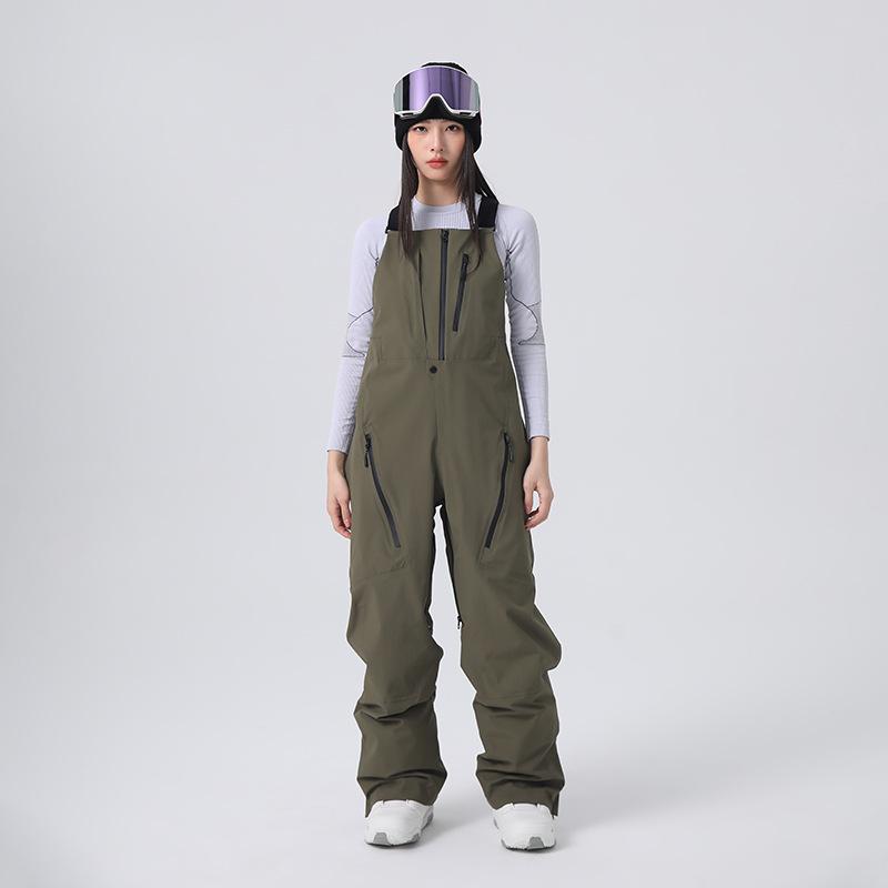 Ski Bibs for Women and Men Breathable Loose Fit Skiing Snow Bibs Pants Waterproof Snowboarding Pants Insulated Winter Outdoor Snowboard Overalls