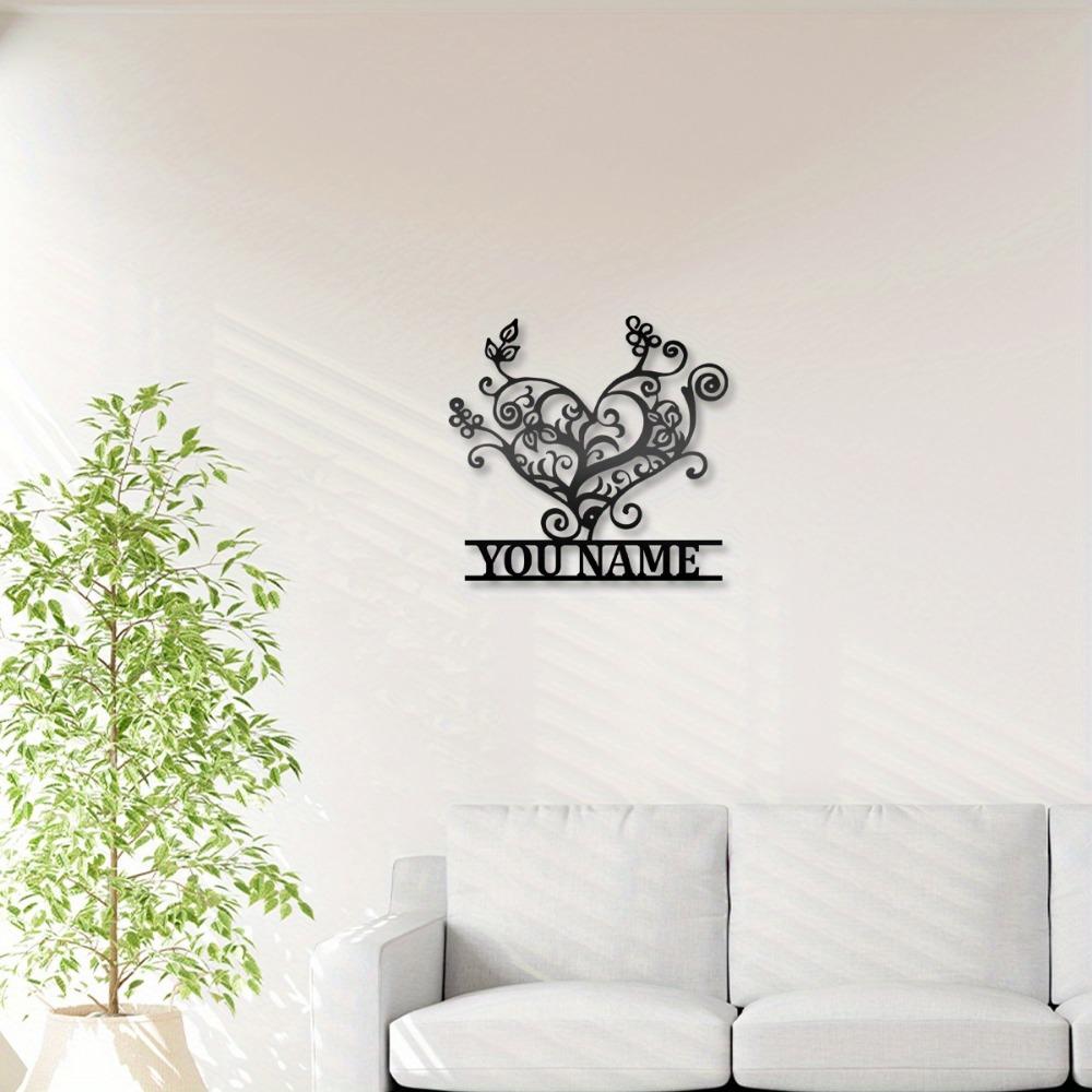 Custom Romantic Heart Metal Sign, Personalized Name Wall Art, 3D Love Decoration for Couples Wedding Valentine Gift