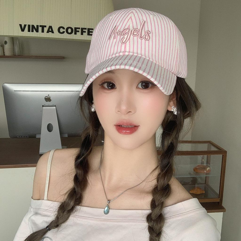 Striped Letter Embroidery Lady Cap Children Spring And Summer Small Fresh Sunshade Baseball Cap High Quality