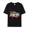 Camping Truck with Gear and CampfirePrint T-Shirt Summer Casual Streetwear Men Women Unisex Fashion Tshirt Top