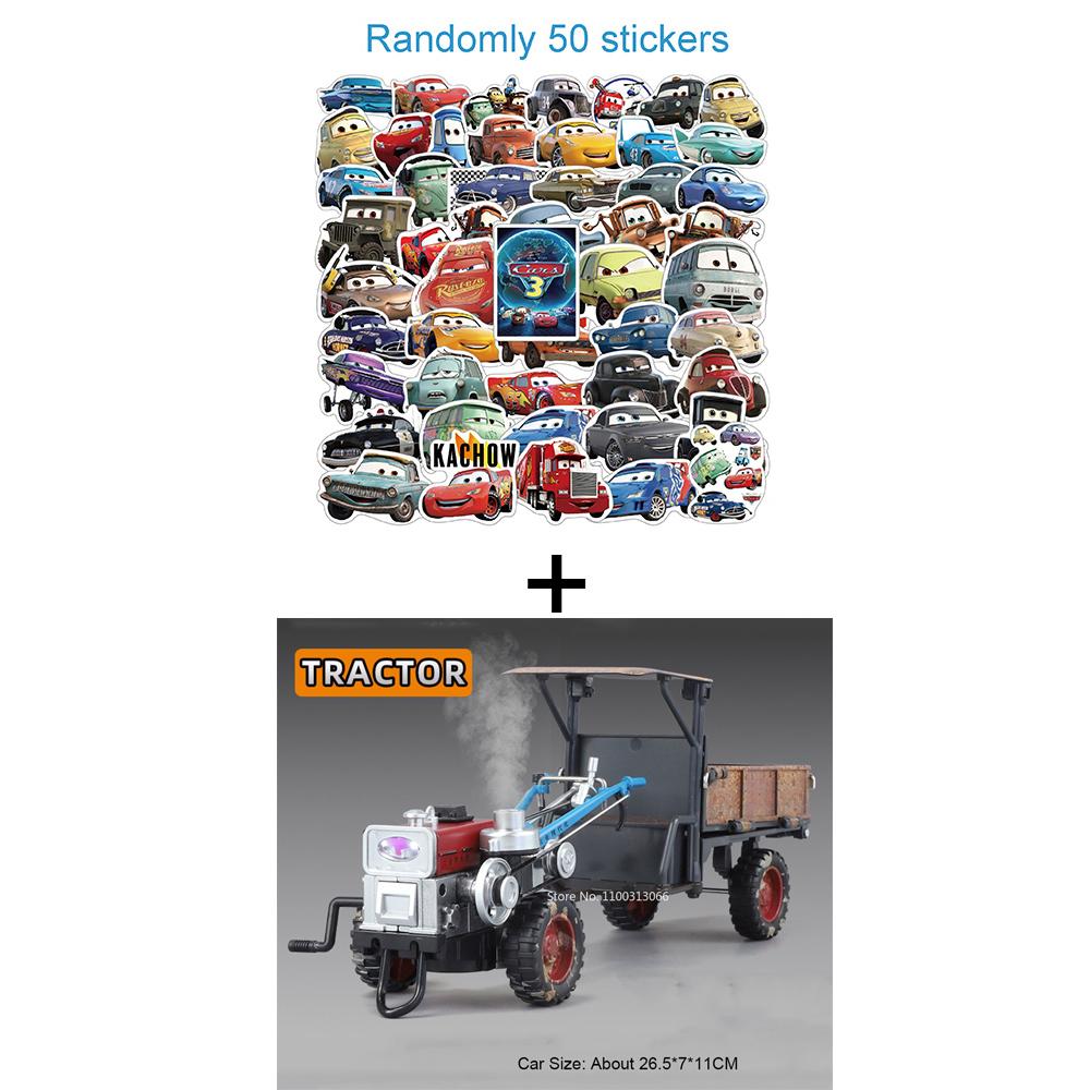 1:24 Tractors Alloy Diecast Toys Cars Miniature Model Can Spray Tailgate Opened Agricultural Walking Tractor Kids Birthday Gifts