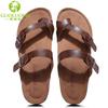 flat cork sandals shoes woman summer  trend cross strap Flip flops Ladies shoes on sale