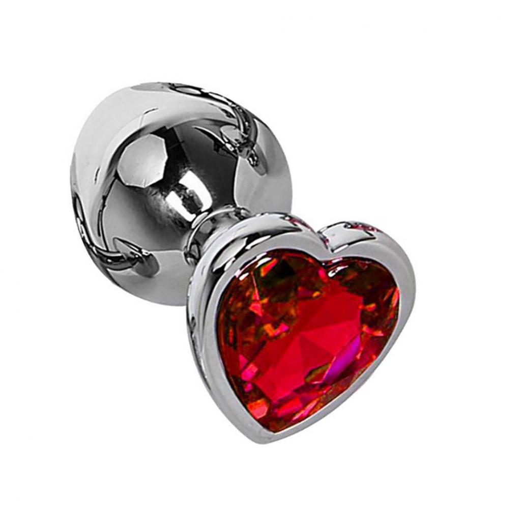 Love Heart Rhinestone Stainless Steel Anal Plug Prostate Massage Adults Sex Toy