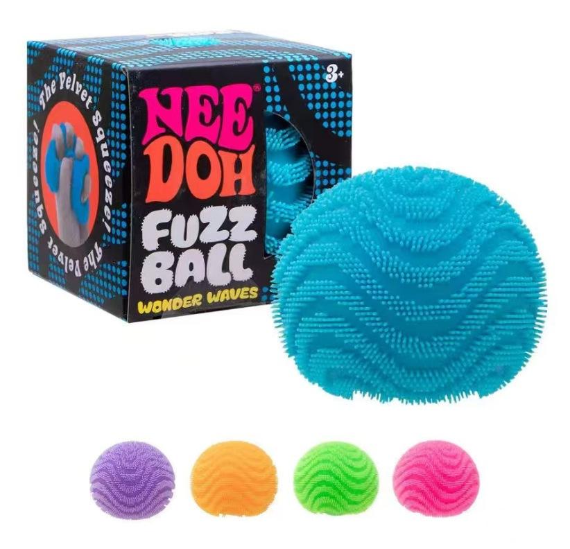 New Nee Doh Fuzz Ball Squeeze Toy Soft Fluffy Flower Power Portable Stress Relief Relieves Anxiety Fidget Squishy Toy Decor Gift
