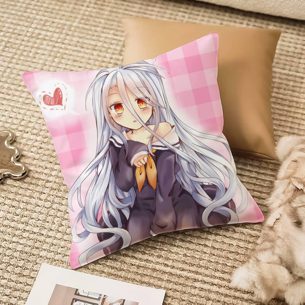 No Game No Life Anime Pillow Case Anti-dustmite Invisible Zipper Sofa Bed