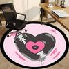 1pc Heartbeat Love Office Round Area Rug,  Mat Suitable For Office, Under Office Chairs Bedroom Living Room Home Decor, Room Deco