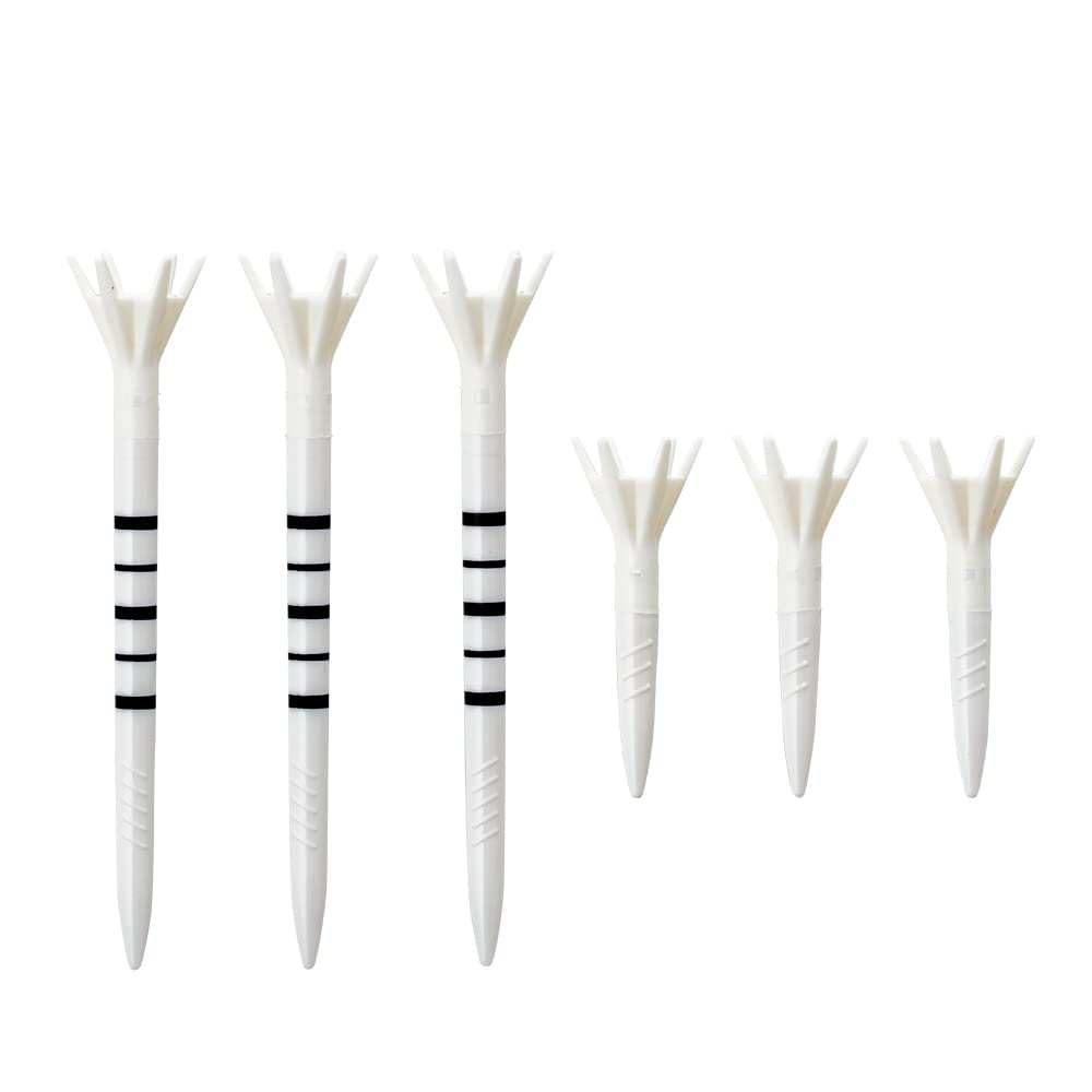 DAIYA GOLF Tomahawk Tee Line Short tees White & (6 total) TE-513