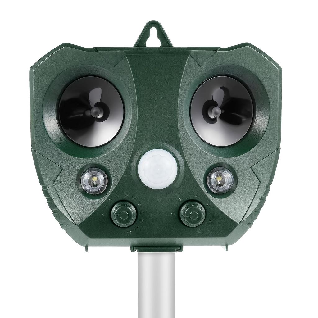 Popular Pest Control Treviz Ultrasonic Animal Repellent for and 5 Repellent Standby Solar USB IP66 PIR Infrared 10m Detection LED Warning Crow and