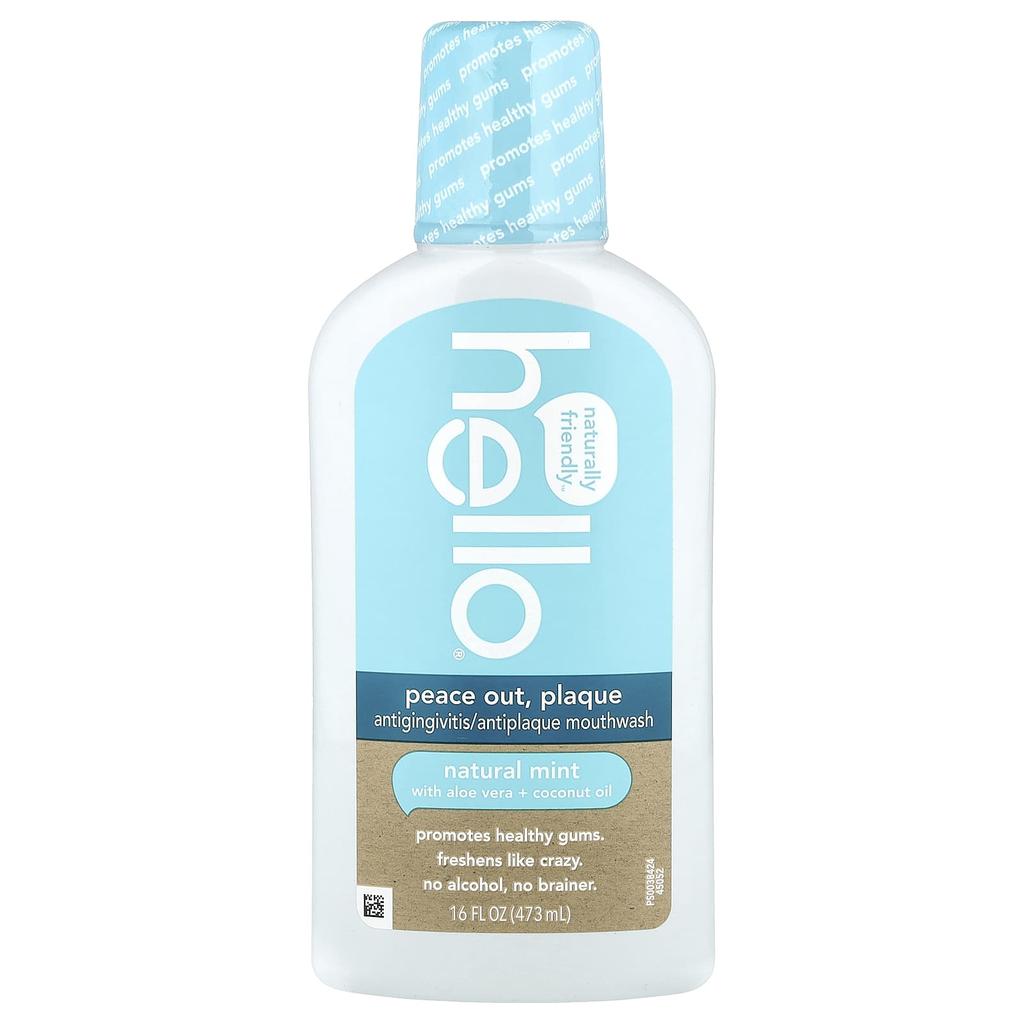 Peace Out, Plaque, Gum Disease Prevention/Gum Disease Prevention Oral Cleanser, Natural Mint, 473Ml(16Fl Oz)