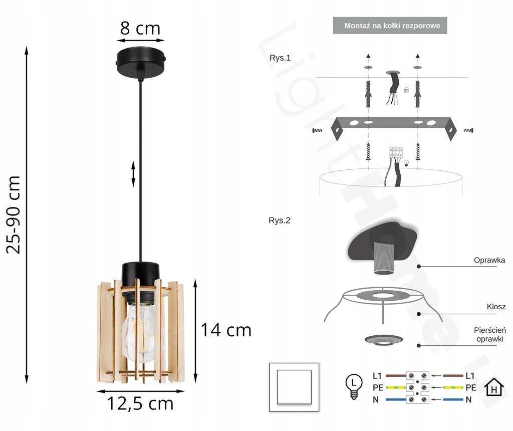 MODERN WOODEN LED CEILING HANGING LAMP