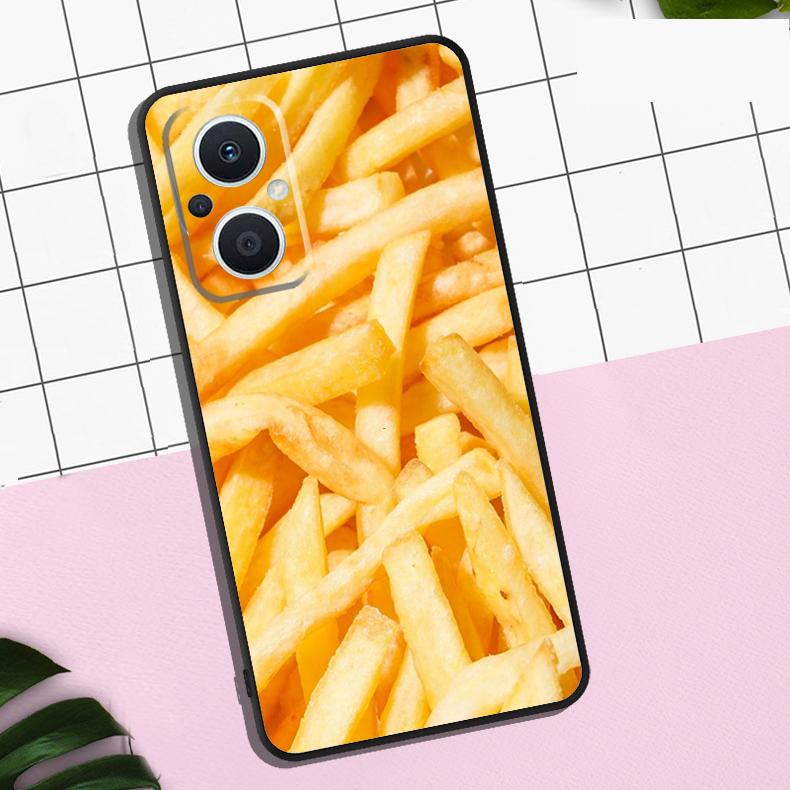 Pommes Burger Pizza Hülle Für OPPO Reno 13F 13 12 12F 11 11F 8T 7 8 10 Pro OPPO Find X8 Pro X6 X3 X5 Lite Abdeckung