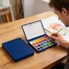 Portable Watercolor Paint Holder Tray with Leakproof Lid 24 Wells Paint Storage Box For Oil Acrylic Watercolor Pigments
