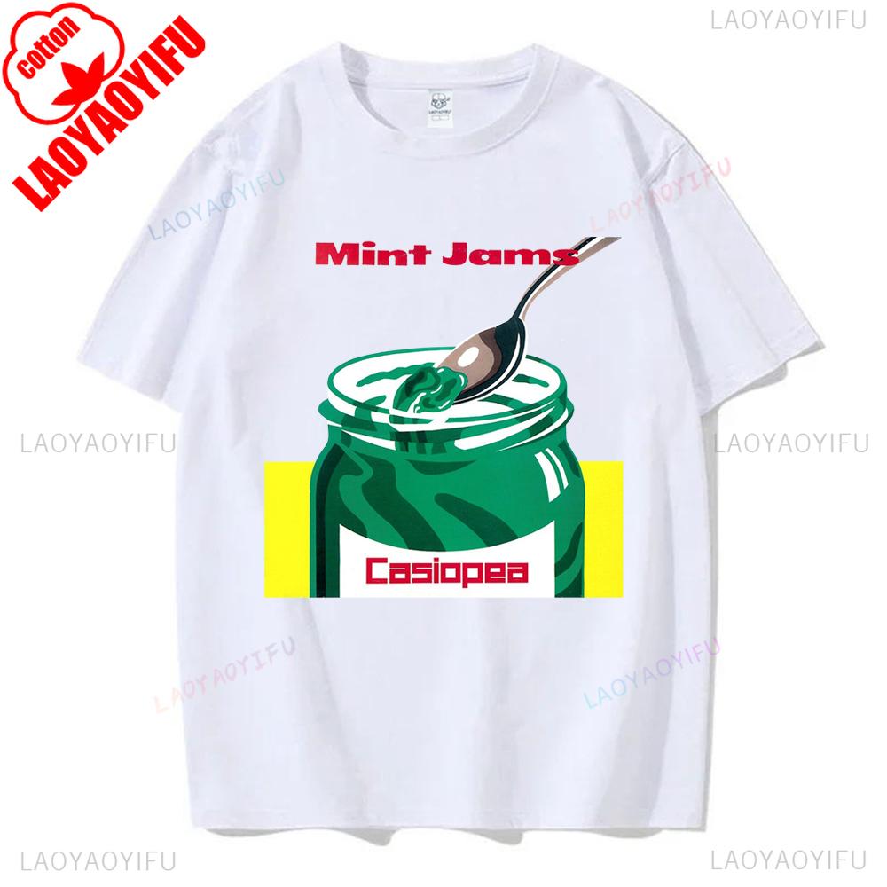 Mint Jams Casiopea Retro Jazz Anni '80 Magliette Grafiche Donna Uomo Cotone Alta Qualità T-shirt Moda Vintage Unisex Streetwear Top