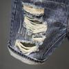 Men's Retro Japanese Style Ripped Denim Shorts - Summer Trend Straight Casual Mid-Length Pants