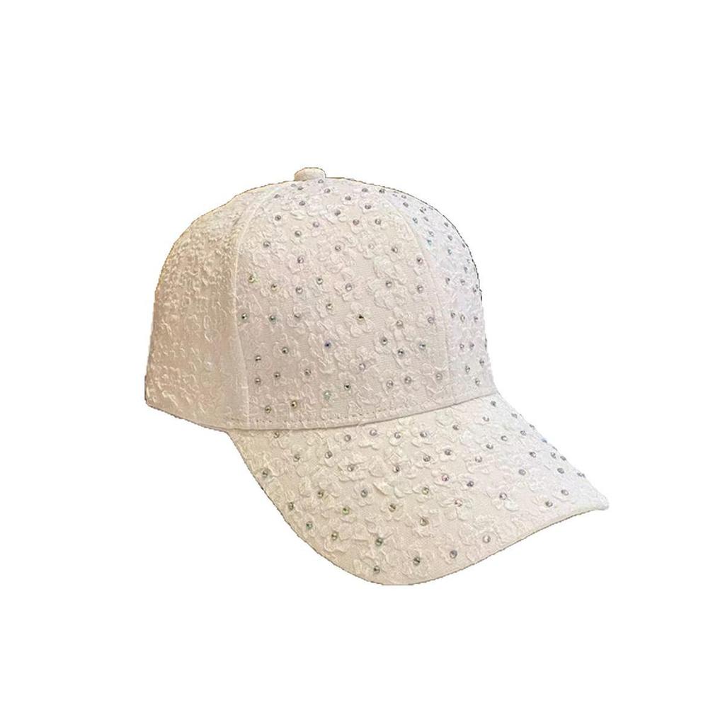 Korean Style Rhinestone Sun Hat: Women's Fashionable Curved Brim Cap for Outdoor Travel 2025