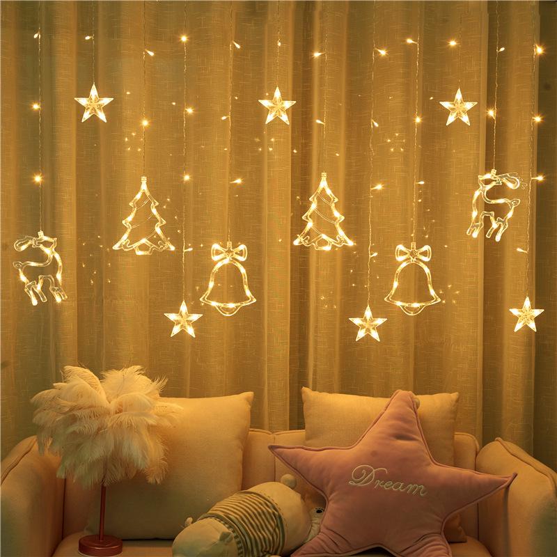 Solar-Powered LED Star String Lights for Outdoor Christmas Decorations