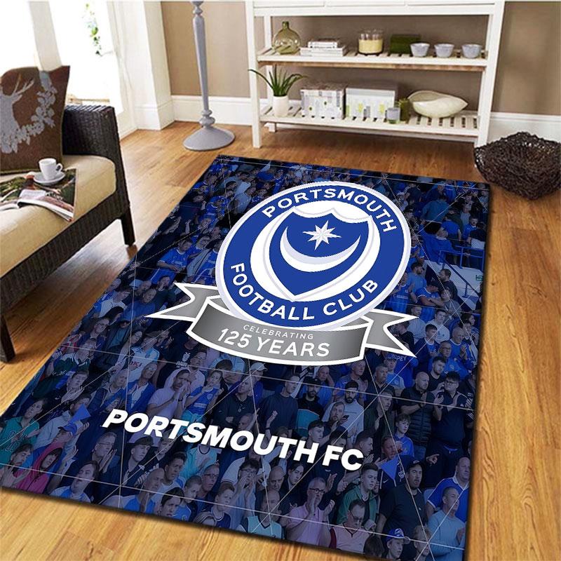 Portsmouth Football Club Carpet Rug for Living Room Bedroom Home Sofa Decoration,Kids Play Non-slip Floor Mat