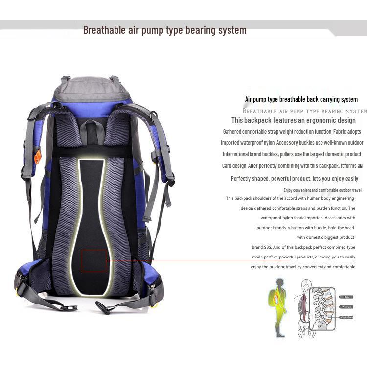 New Large Capacity Water-Repellent Outdoor Hiking & Mountaineering Backpack