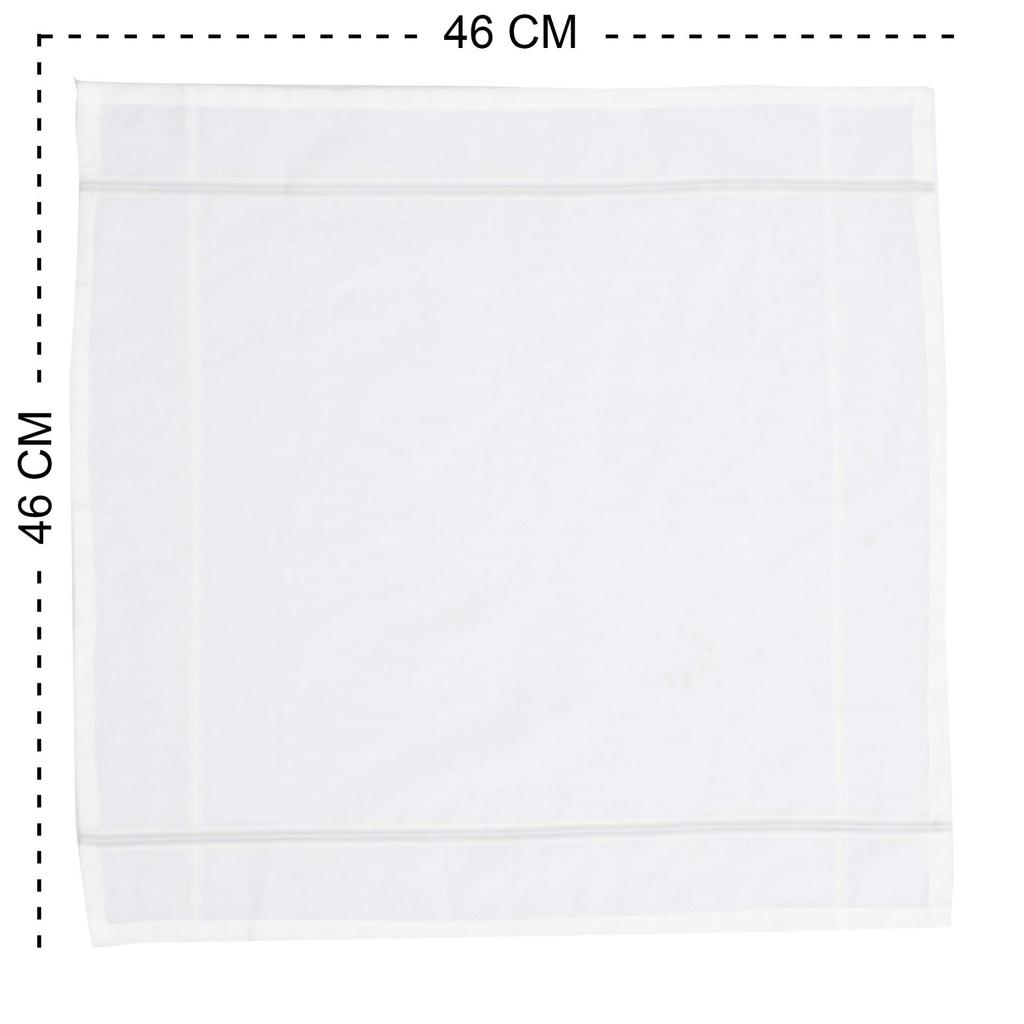 Caruso Italy Men's Luxury 100% Pure Cotton Handkerchiefs with Colored Borders - 5-Pack, Large, White