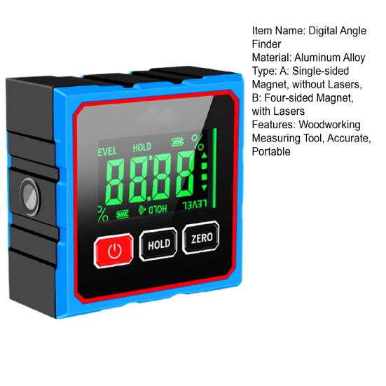 Magnetic Digital Angle Finder LCD Display Electronic Level Box Accurate Cube Inclinometer Table Saw Miter Protractor Woodworking Measuring Tool