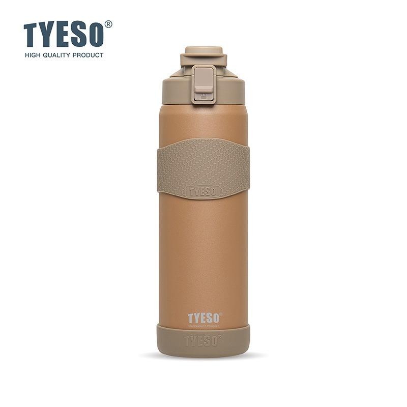 TYESO 750/900ml Thermal Bottle Stainless Steel Vacuum Flasks with Straw Cup Sleeve BPA-Free Insulated Bottles for Sports Cycling