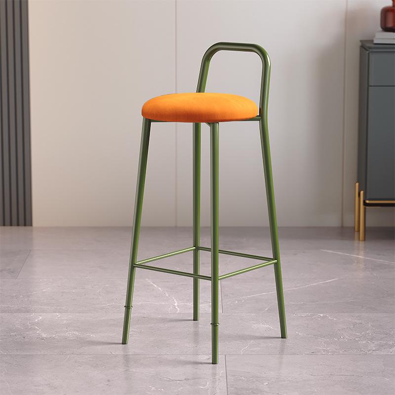 Nordic Iron Art Bar Stool with Backrest – Modern, Luxurious Design