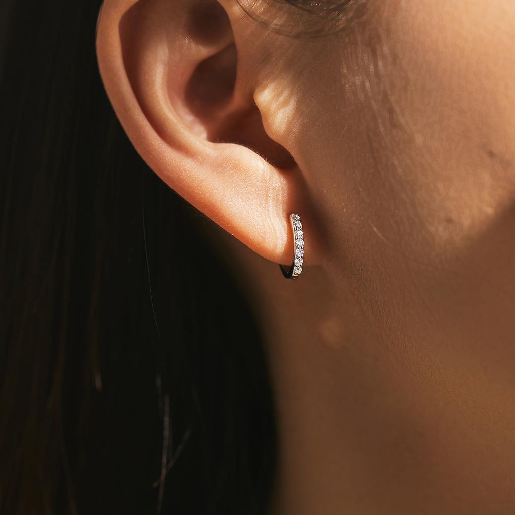 D Color Sparkling Moissanite Earrings 925 Sterling Silver Classic Shining Circle Hoop Earrings For Women Fine Jewelry