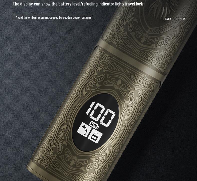 Rechargeable Digital Hair Clipper Set with Engraving, Professional Salon Quality for Home Use