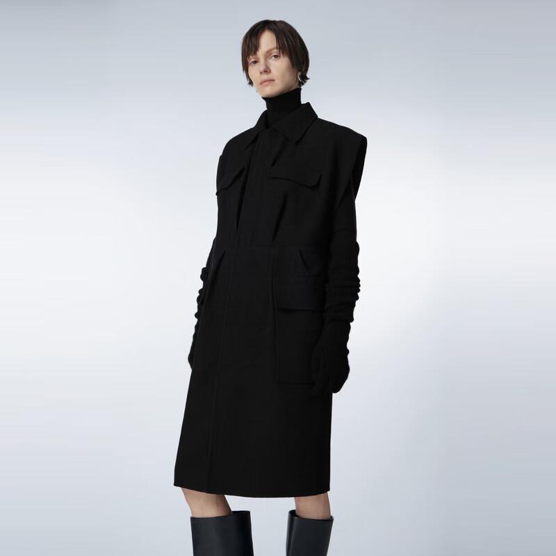 JNBY 2023 Winter Lapel Sleeveless Wool Coat