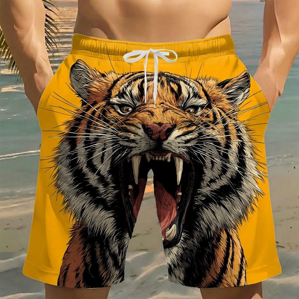 Summer Men's 3D Printed Beach Pants Fashion Versatile Trend Breathable Casual Vacation Style