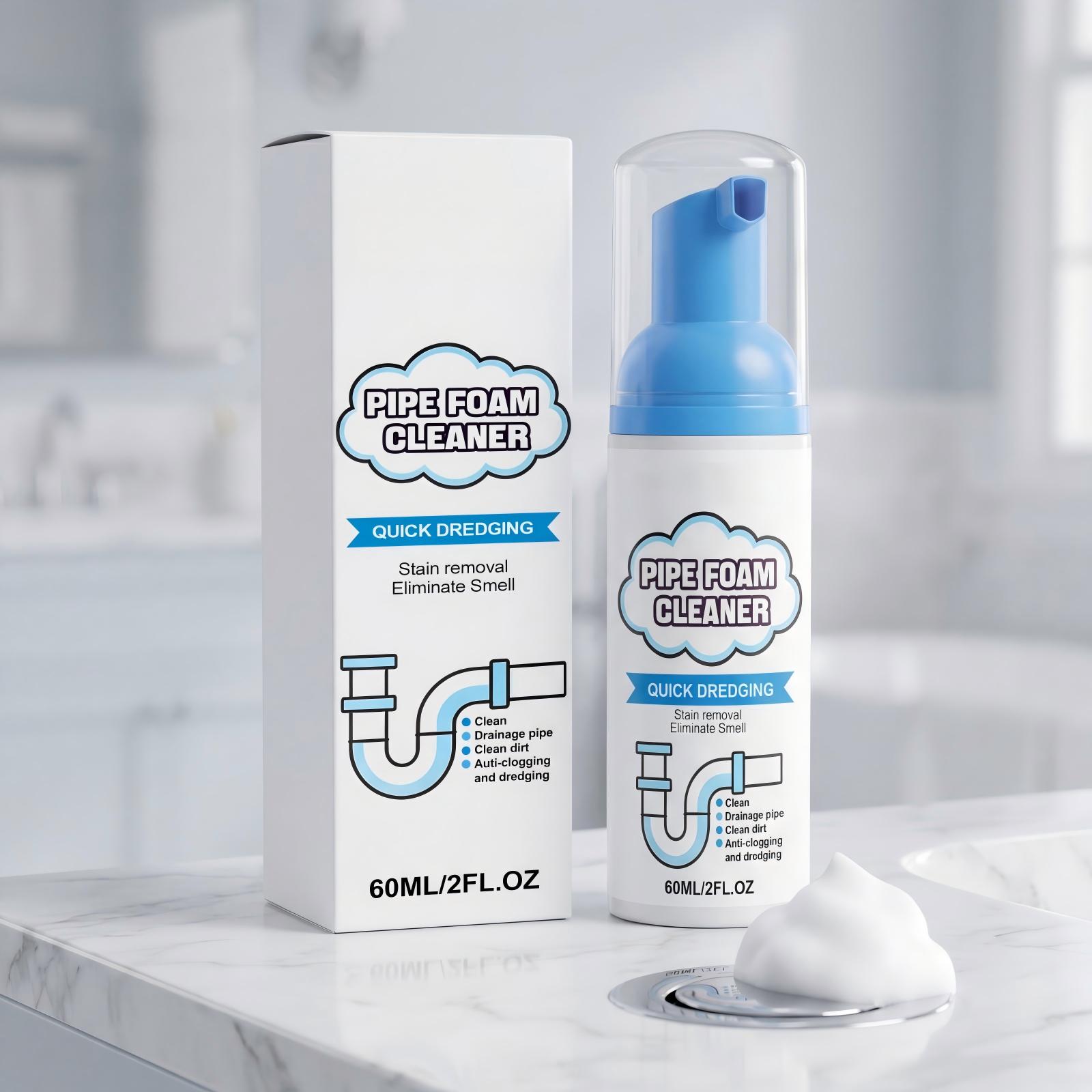 

Pipe Foam Cleaner 60ml Quick Dredging Drainage Pipe Cleaner for Stain Removal and Smell Elimination Anti-Clogging and Drain Maintenance One Size білий