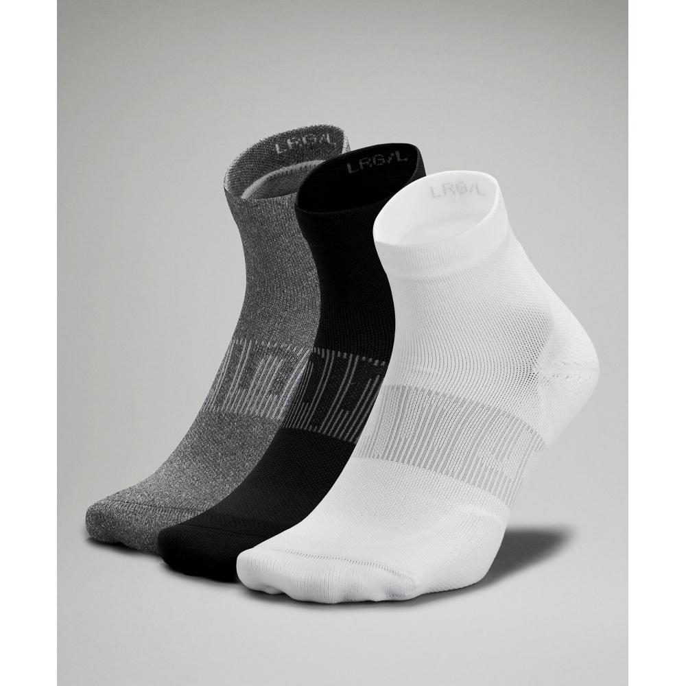 

Lululemon Men S Power Stride Ankle SockS 3 Pack White Heather Grey Black M