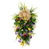 Charming Floral Spring Door Wreath With Elegant Hanging Design And Tulips Lavender