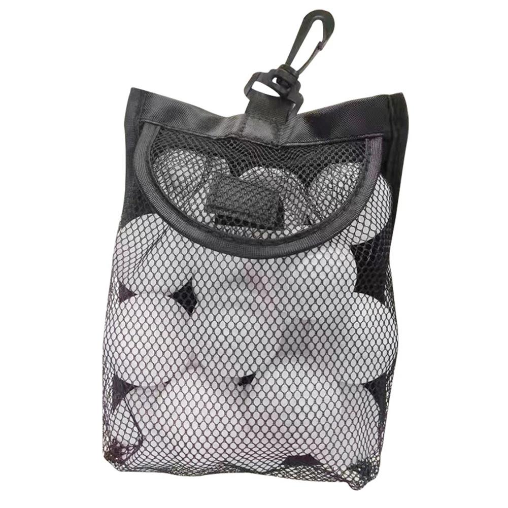 Golf Ball Bag Net Bags Mesh Pouch with hook Golf Ball Storage Bag Table Tennis Ball bag organizer for Gym Sports Tennis Balls чёрный