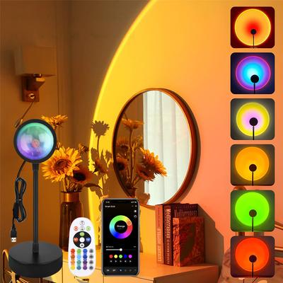 USB LED projektorové noční světla RGB západ slunce atmosféra noční lampa s dálkovým ovládáním pro ložnici vysílací fotografie pozadí dekorace