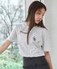 LOSSYROW Signature Logo Half-Sleeve T-Shirt [White Melange]