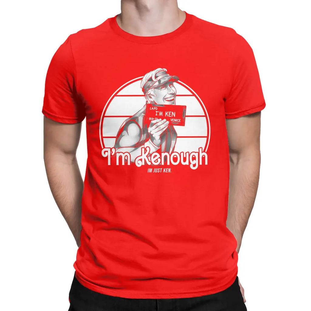 I Am Kenough Ryan Gosling Men T Shirts Leisure Tee Shirt Short Sleeve Crewneck T-Shirts 100% Cotton Plus Size Clothing