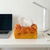 Food Toast Bread Simulation Bread Tissue Rack Storage Box Table Decoration Fake Toast Tissue Holder Square Ornament