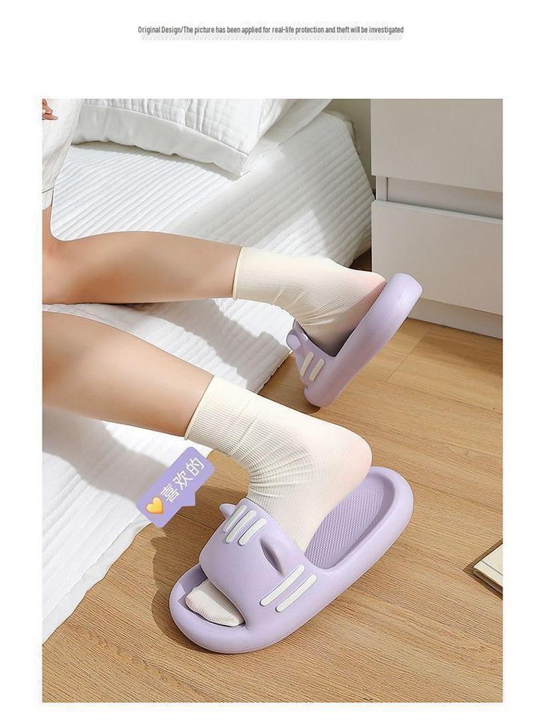 Women’s Non-slip Cartoon Kitten Slippers - Summer Indoor/Outdoor Sandals