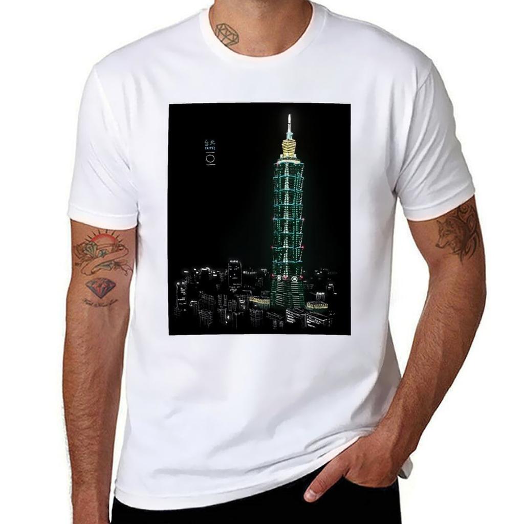 Taipei 101 Tshirt Active Sports Short Sleeve Cotton Shirt