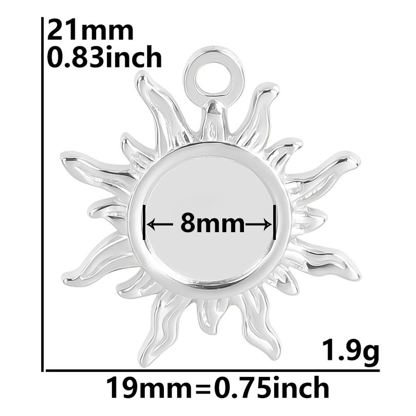 

High Quality Metal Round Oval Heart Pendant Base Stainless Steel Charms For Jewelry Making Supplies 6pcs DIY Blank Bail Pendants