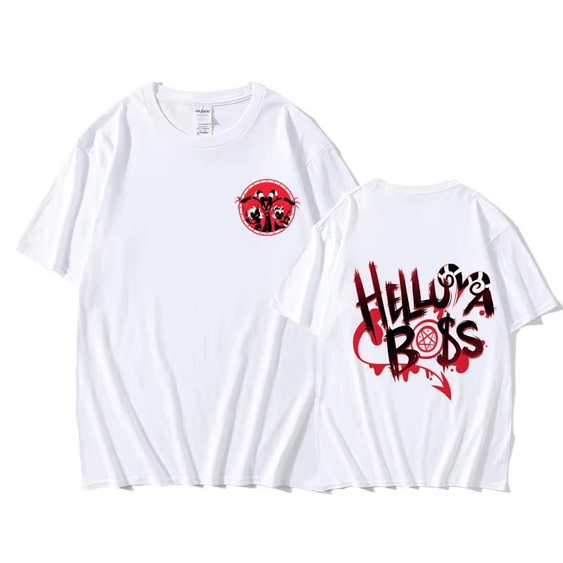 Helluva Boss Amerikanisch Erwachsenen Animiertes Musical Schwarze Komödie Sommer 2025 neues Harajuku Rundhals T-Shirt Camisetas Lässig S